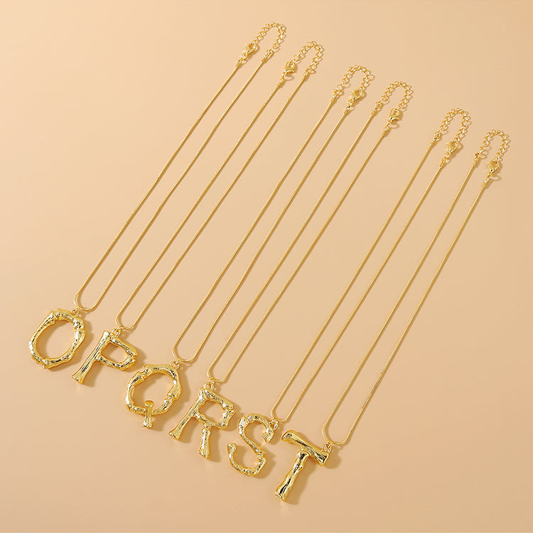 Bamboo R Pendant w/ chain
