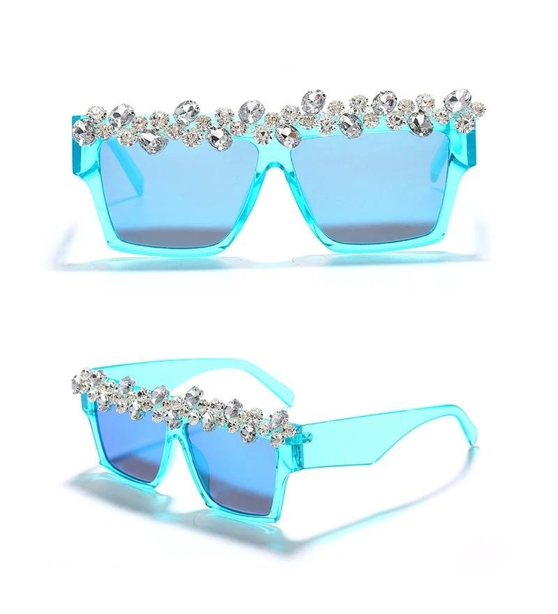 Square Rhinestone Shades Smoke
