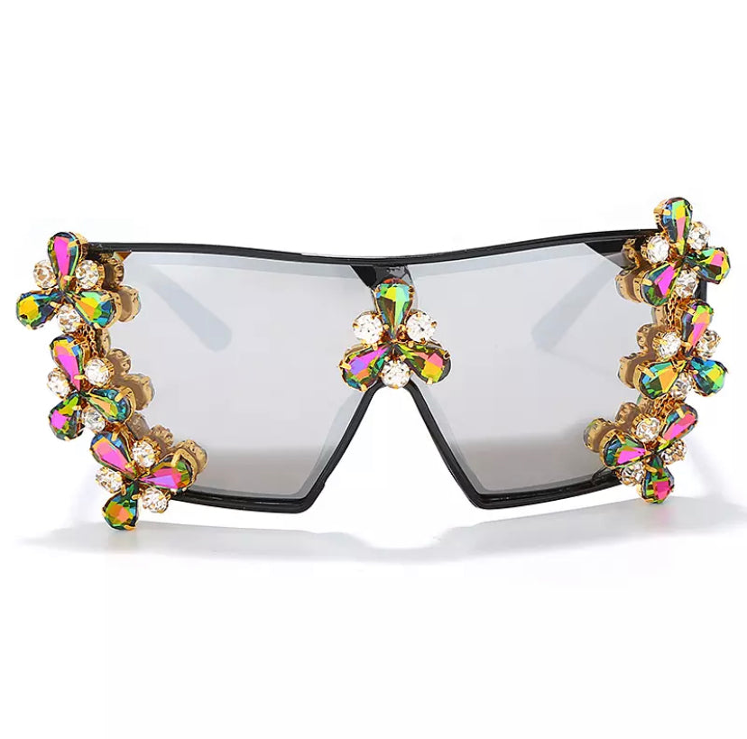 Oversized Diamond Cluster Shades Azure