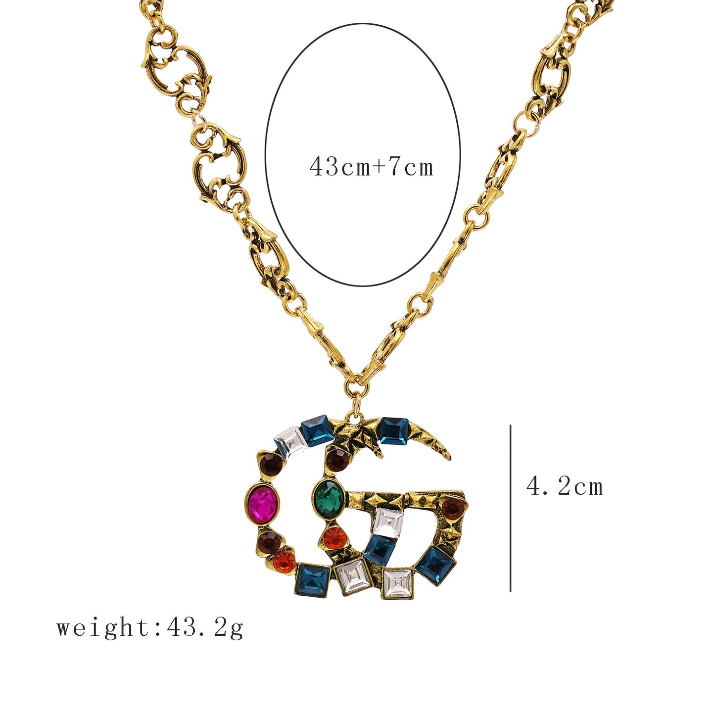 Rainbow GG Necklace