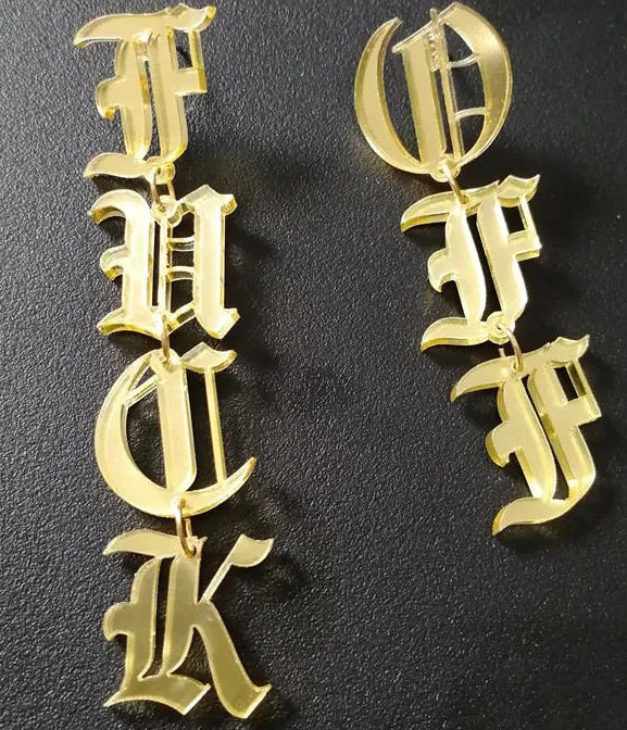 F* Off Earrings