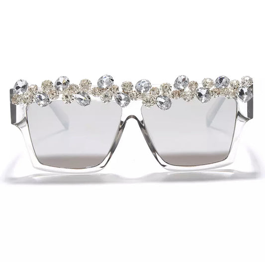 Square Rhinestone Shades Smoke