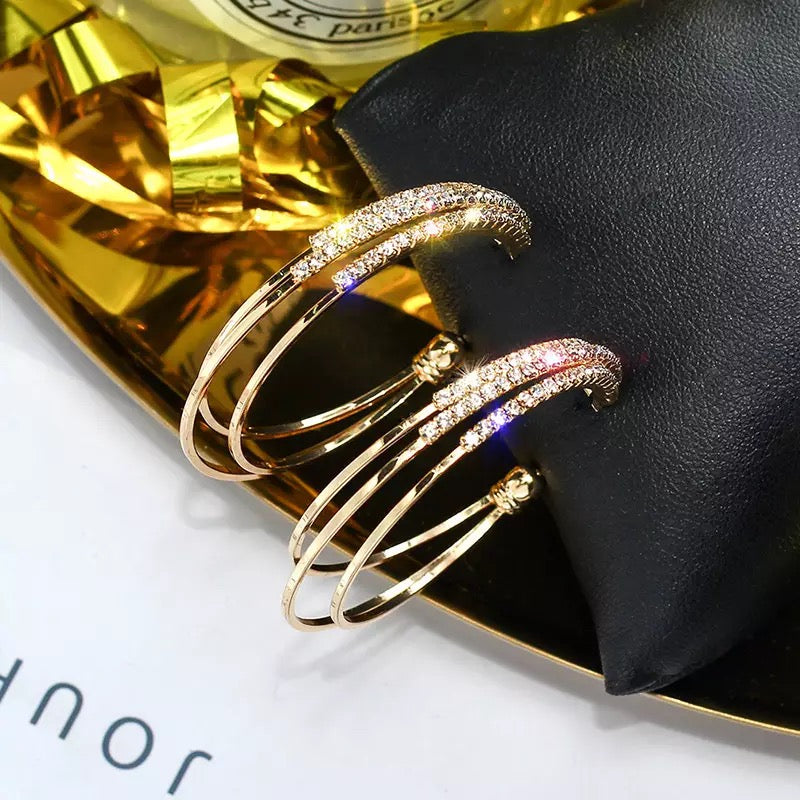 Gold Triple Hoop Earrings