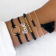 Black Love Bracelet Set