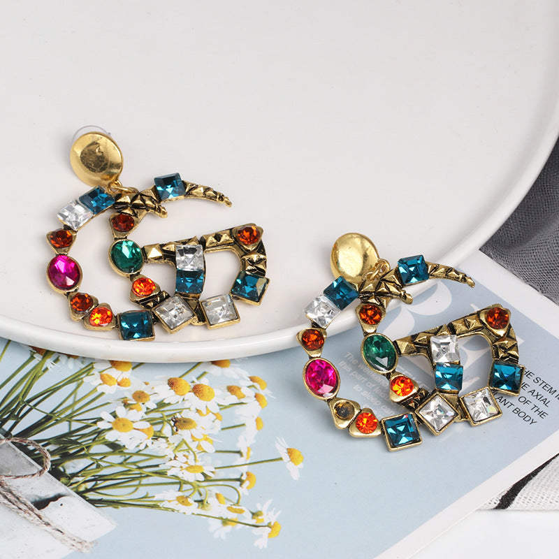 Large Rainbow GG Earrings