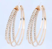 Rose Gold Triple Hoop Earrings