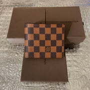 Brown Checkered Mens Wallet