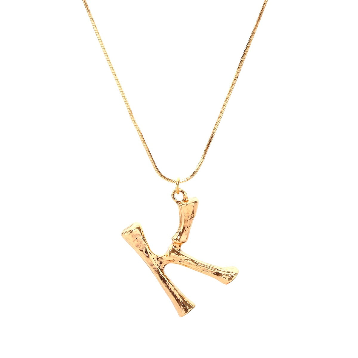 Bamboo K Pendant w/ chain
