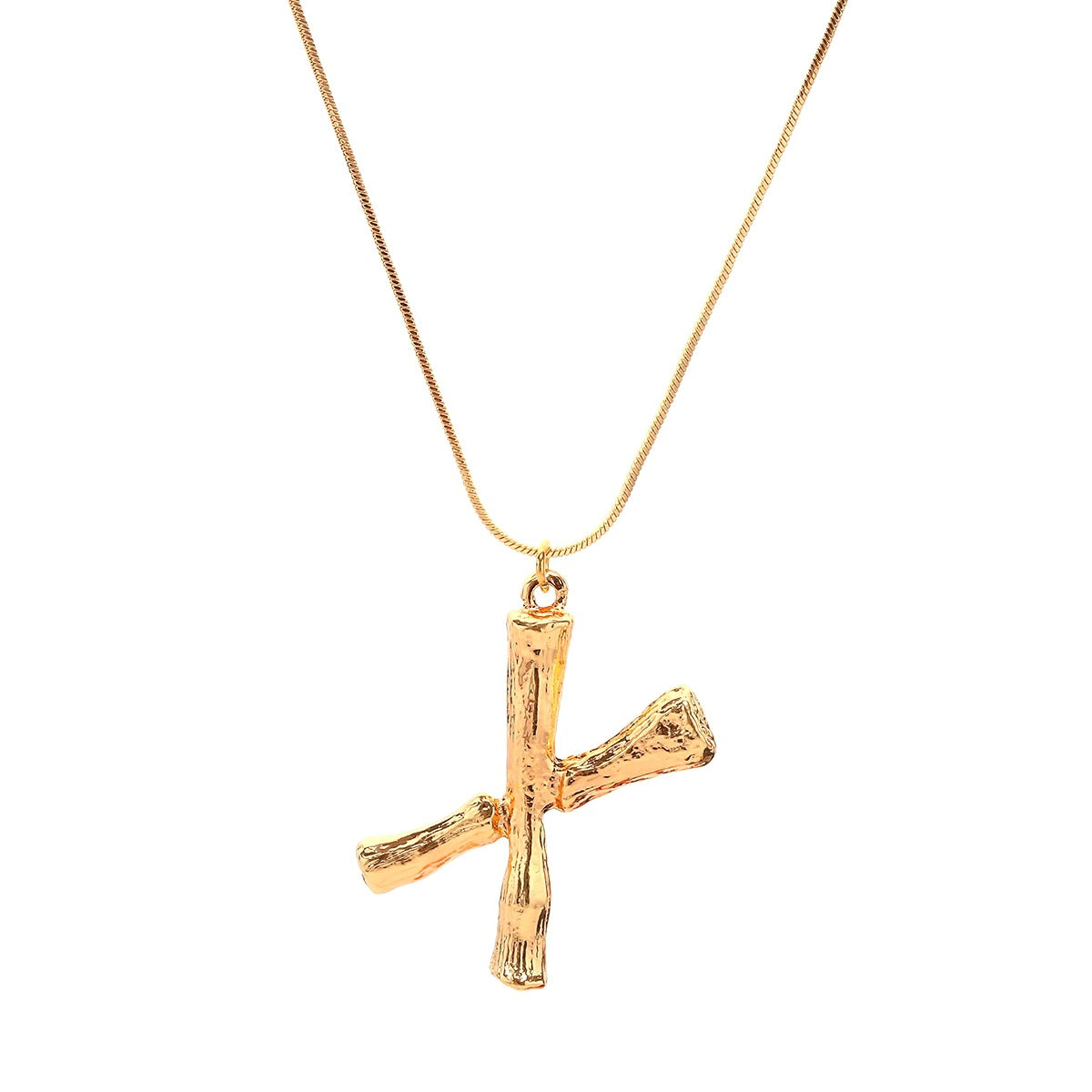 Bamboo X Pendant w/ chain