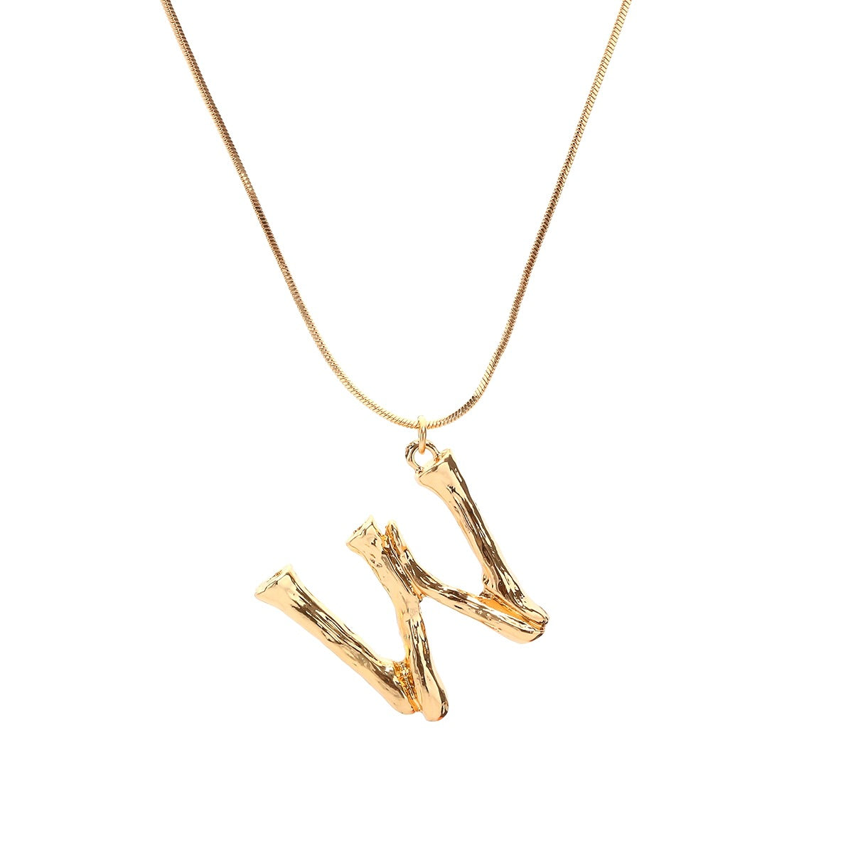 Bamboo W Pendant w/ chain