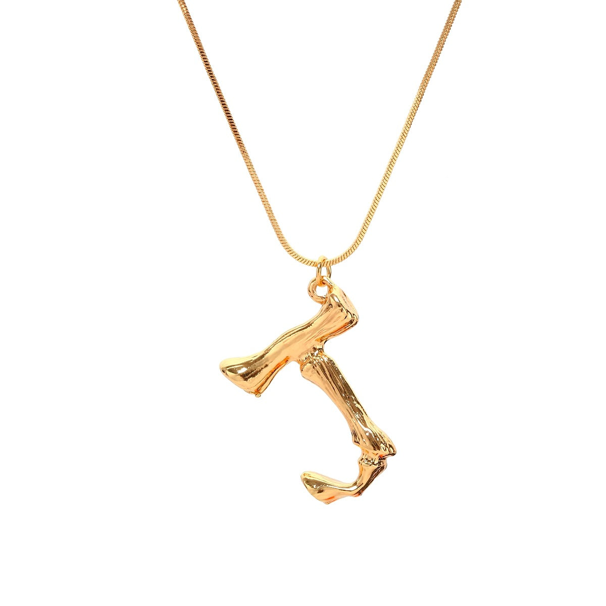 Bamboo J Pendant w/ chain