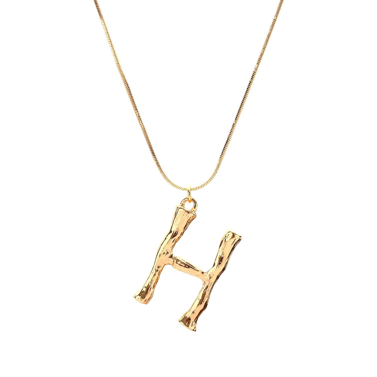 Bamboo H Pendant w/ chain