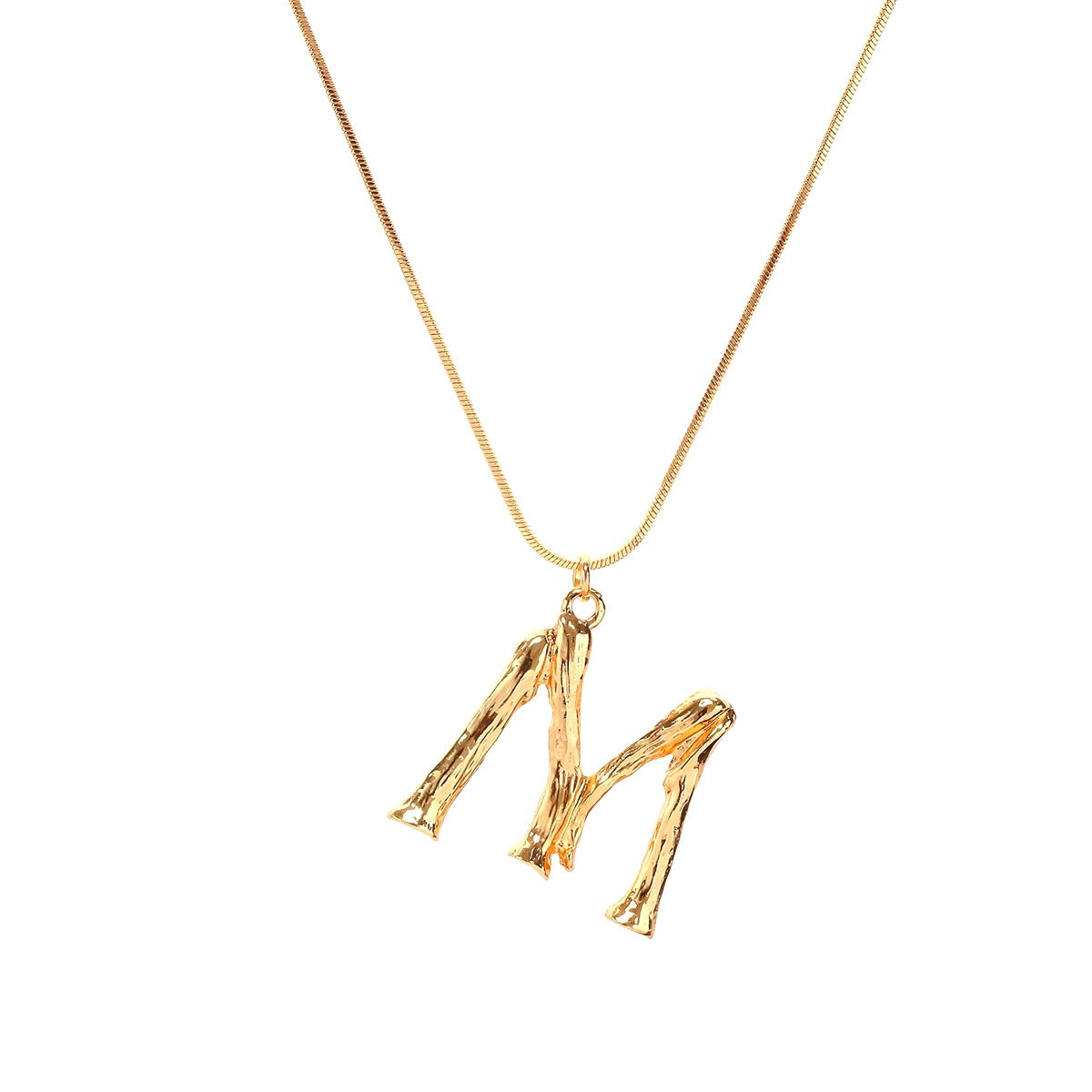 Bamboo M Pendant w/ chain