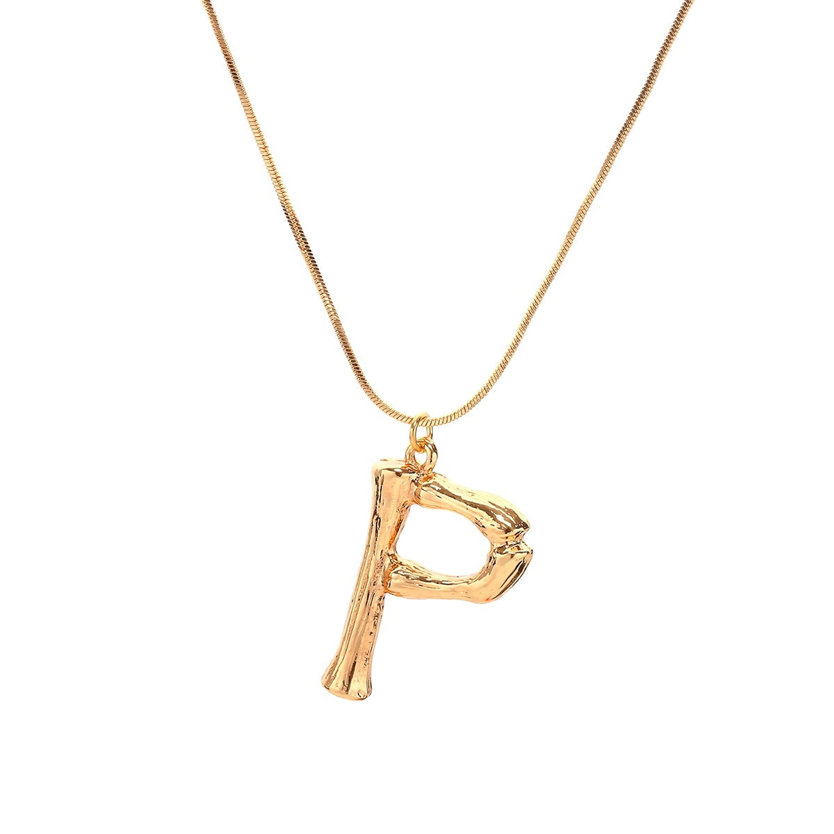Bamboo P Pendant w/ chain