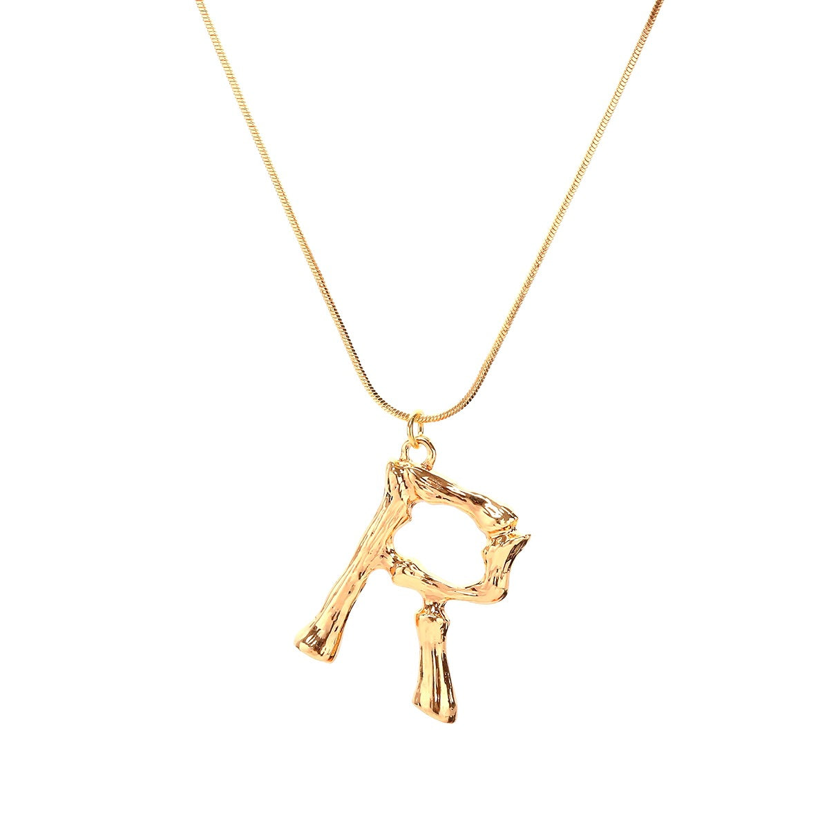 Bamboo R Pendant w/ chain