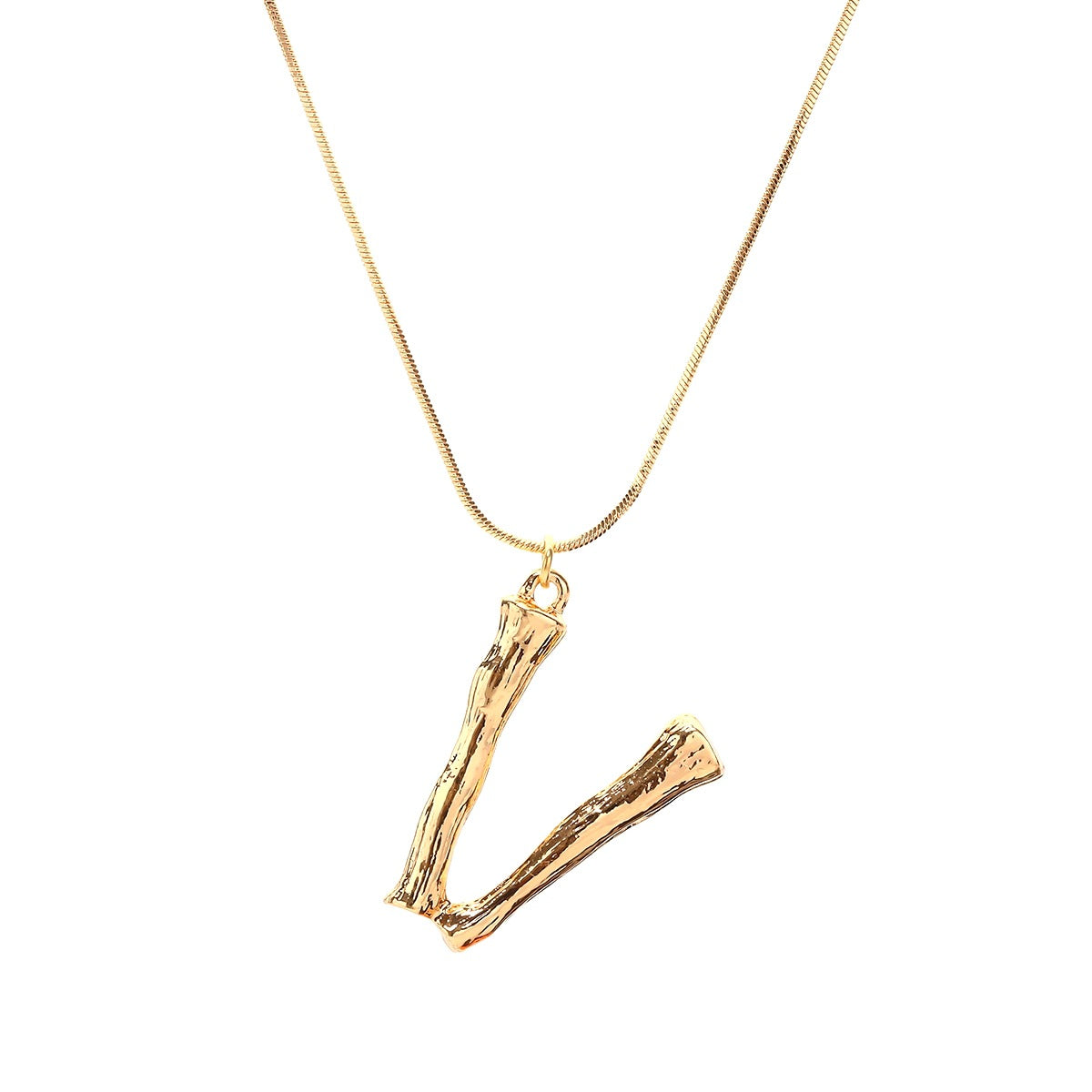 Bamboo V Pendant w/ chain