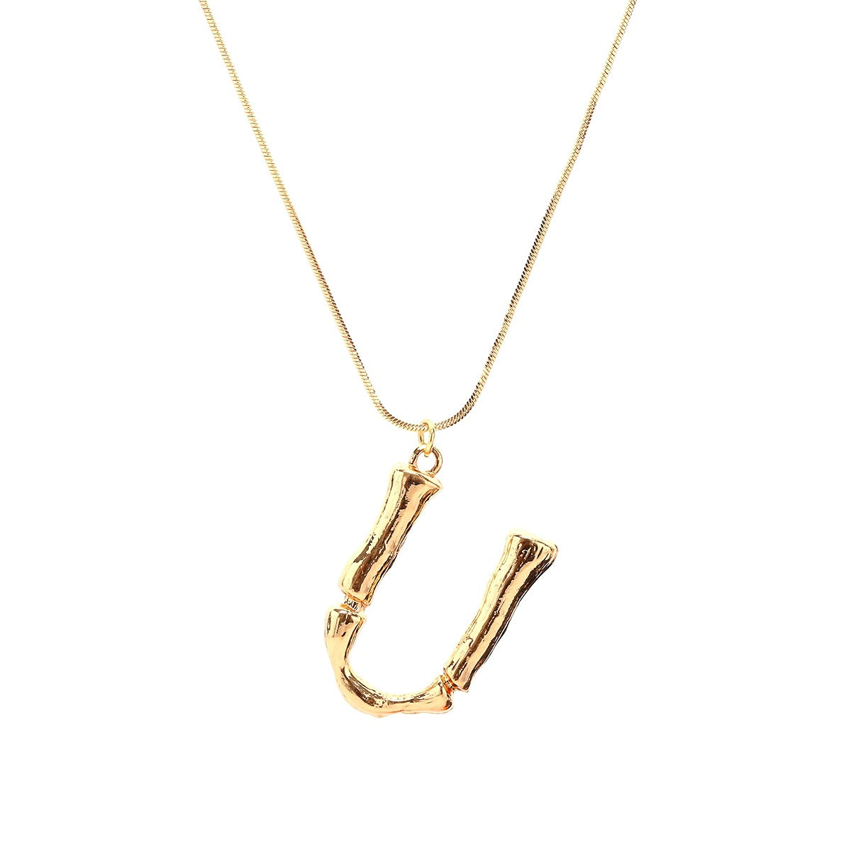 Bamboo U Pendant w/ chain