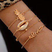 Gold Pineapple Bracelet Set