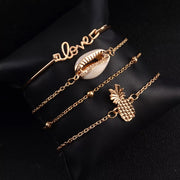 Gold Pineapple Bracelet Set