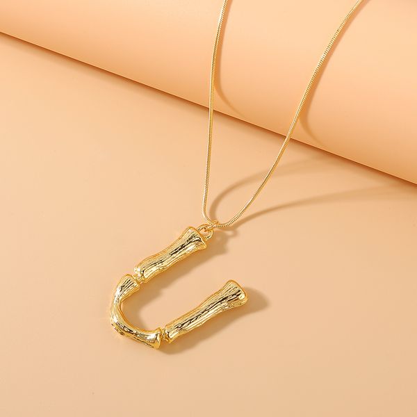 Bamboo U Pendant w/ chain