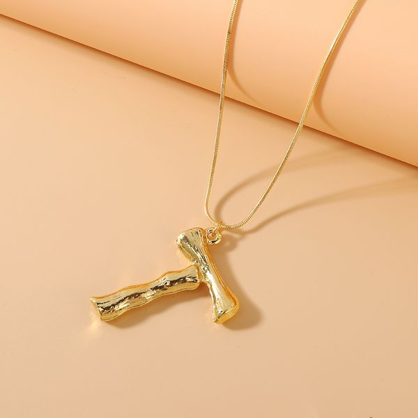 Bamboo T Pendant w/ chain