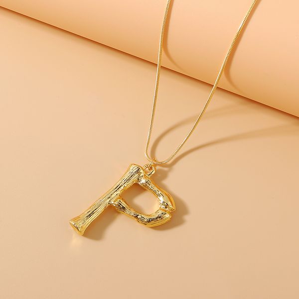 Bamboo P Pendant w/ chain