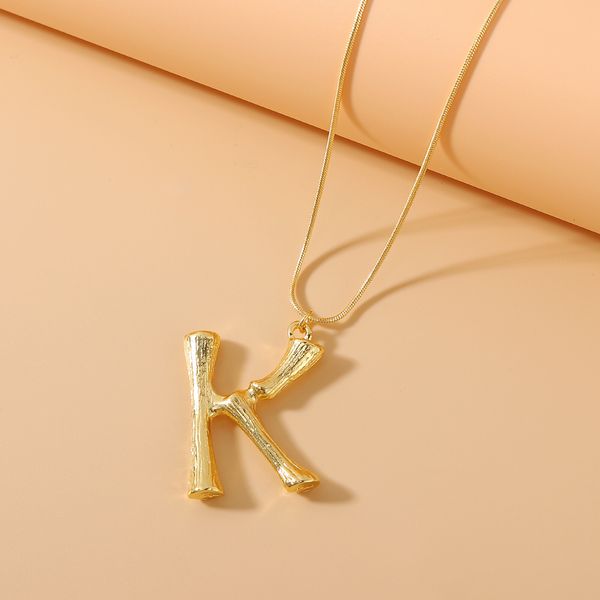 Bamboo K Pendant w/ chain