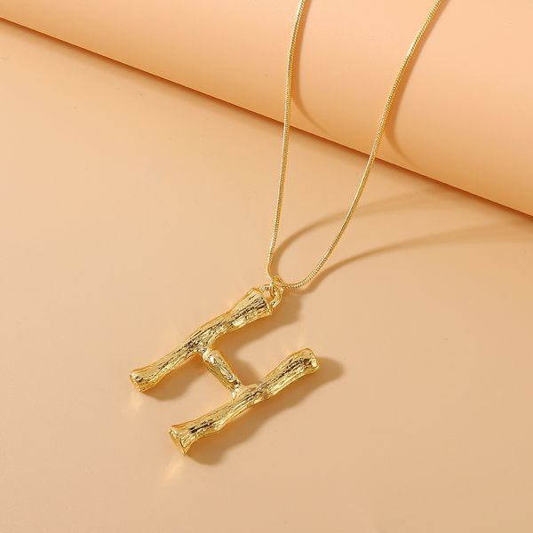 Bamboo H Pendant w/ chain