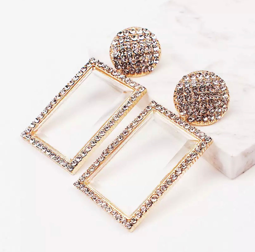 Large Square Up Earrings