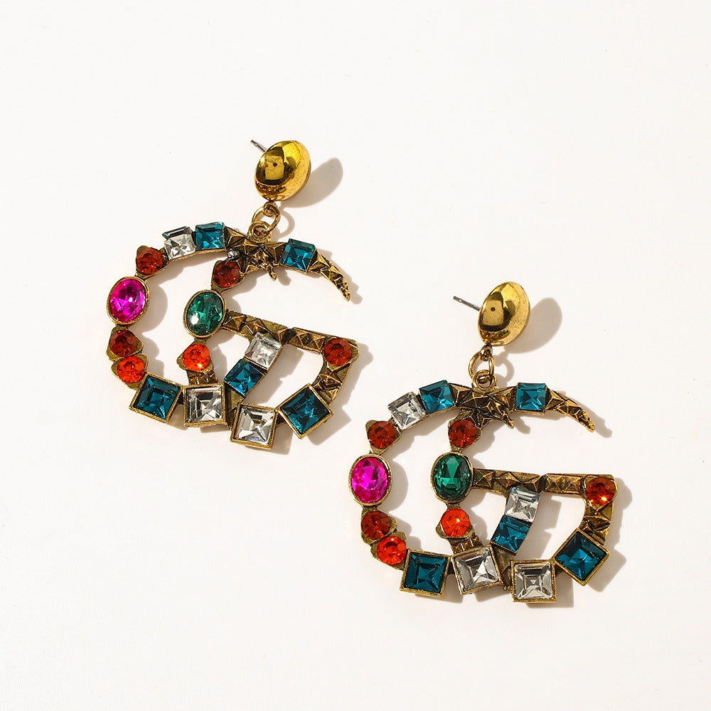 Large Rainbow GG Earrings